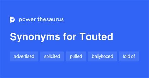 touting synonym|another word for touted cleaning.